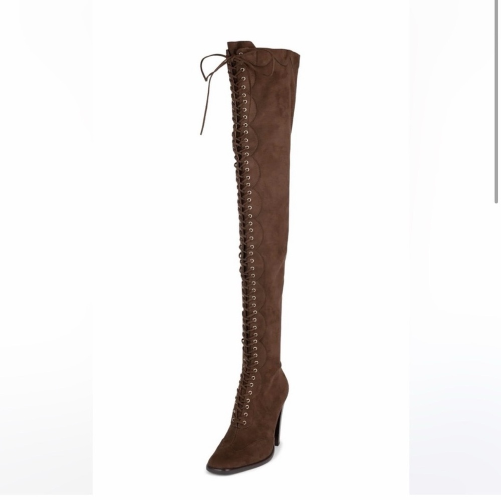 JEFFREY CAMPBELL Olianna Thigh- high lace-up riding boots - Picture 7 of 16